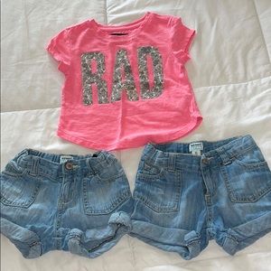 Size 5”4 girls shorts and t shirt